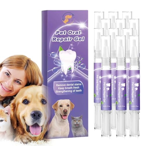 YRGND Lettucepets Dog Toothbrush, Doggocomfy Toothbrush Pen, Lettuce Pets Toothbrush, Lettuce Pets Dog Toothbrush, Pet Breath Freshener, Pet Oral Repair Gel Pen for Dogs (12PCS) von YRGND