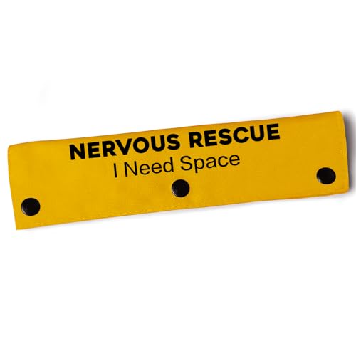 YROVWENQ Nervous Rescue Sleeve – Gelbe lustige Hundeleine für Hunde mit Aufschrift "I Need Space", Nervöse Rettungswarnung von YROVWENQ