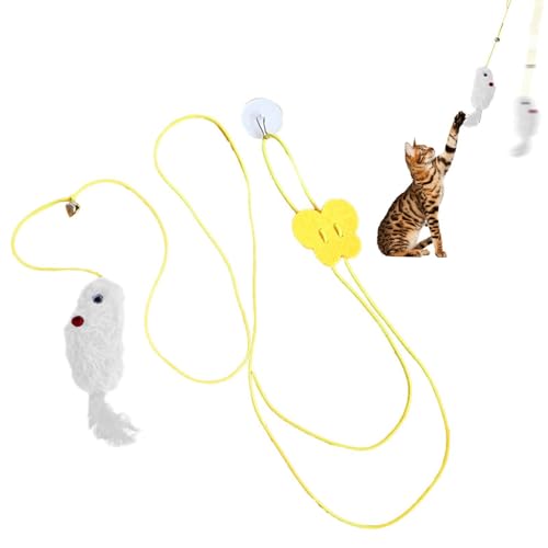 YRTUOP Türrahmen Katzenspielzeug, Cat Toy Door Hanger - Katzenspielzeugmäuse schwingen - Realistische elastische Seiltierzubehör, Innenkätzchenübung für den Heimgebrauch von YRTUOP