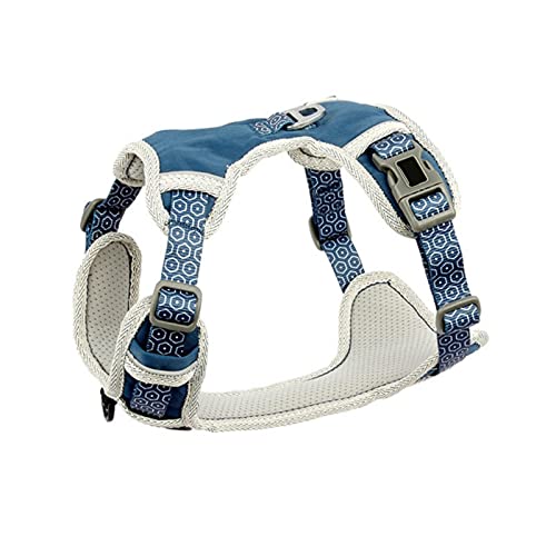 Hundegeschirr Nylon Gepolstertes Verstellbares Geschirr Hundeweste Für Kleine Mittelgroße Hunde-Blau,S(Brust 38-52) cm von YSDSS