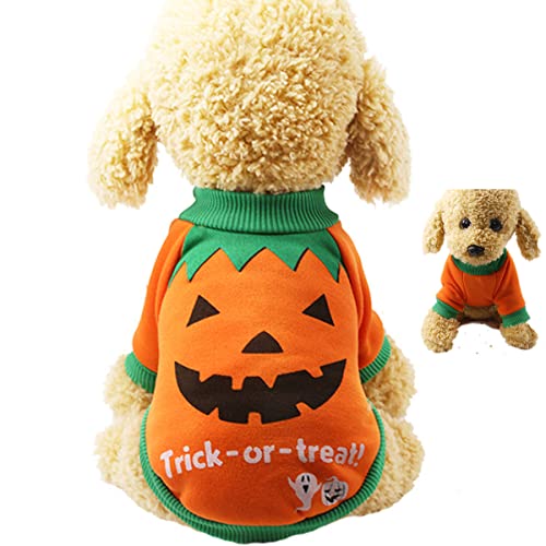 YSISLY Haustier Kleidung Halloween Kürbis Kostüm, Hunde Warmer Mantel Fleece Haustier Cosplay Mantel, Für Halloween-Weihnachts-osterferien-Event-kostüme von YSISLY