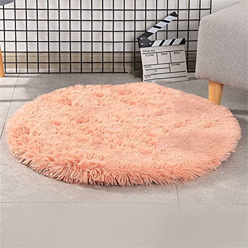 YSLJW Katzenmatten, Weich Waschbar Rundes Hundedecken Katzendecke Decke Bett Kissen Für Haustiere (40cm,DunkelRosa) von YSLJW