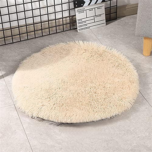 YSLJW Katzenmatten, Weich Waschbar Rundes Hundedecken Katzendecke Decke Bett Kissen Für Haustiere (40cm,Khaki) von YSLJW