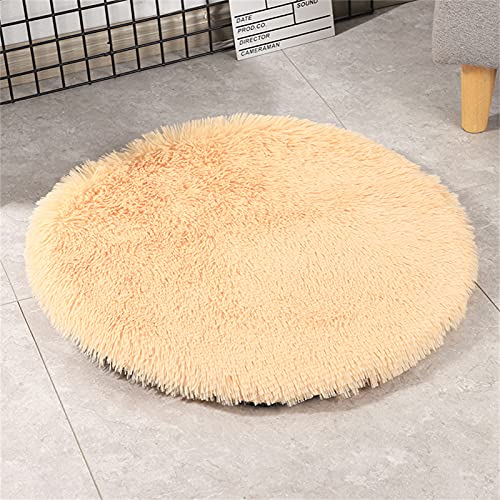 YSLJW Katzenmatten, Weich Waschbar Rundes Hundedecken Katzendecke Decke Bett Kissen Für Haustiere (40cm,PfirsichPuff) von YSLJW