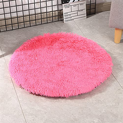 YSLJW Katzenmatten, Weich Waschbar Rundes Hundedecken Katzendecke Decke Bett Kissen Für Haustiere (40cm,RosaRot) von YSLJW