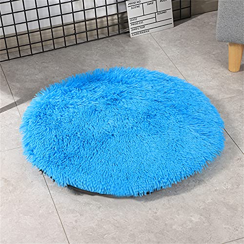 YSLJW Katzenmatten, Weich Waschbar Rundes Hundedecken Katzendecke Decke Bett Kissen Für Haustiere (40cm,TiefBlau) von YSLJW