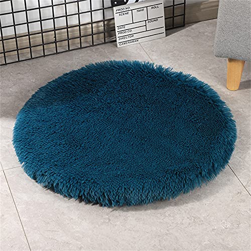 YSLJW Katzenmatten, Weich Waschbar Rundes Hundedecken Katzendecke Decke Bett Kissen Für Haustiere (60cm,StahlBlau) von YSLJW