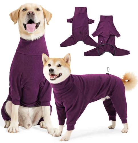 Hundemantel Winter mit Beinen & Fleece - Weicher Warmer Polyester für Kleine/Mittelgroße/Große Hunde, Vollständiger Schutz Drinnen/Draußen (Schnee- & Kältesicher)(Wine red,L) von YSPZDQ