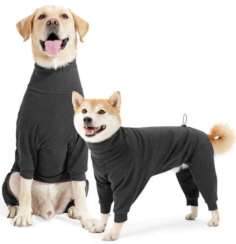 Hundemantel mit Beinen, Wintermantel für Kleine/Mittelgroße/Große Hunde - Warm Polyester Jacke, Vollständiger Schutz, Weich & Gemütlich (Drinnen/Draußen, Schnee)(Dark Grey,L) von YSPZDQ