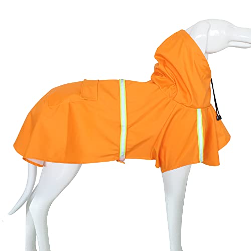 Hunderegenmantel mit Kapuze Hunde Regenjacke mit Reflektierenden Streifen Wasserdicht PU Hunde Regenmantel für kleine Hunde und Welpen Haustier von YSQEVN