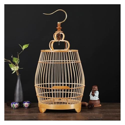 Handgefertigter Bambus-Vogelkäfig, groß, Drossel, Vogel und andere mittelgroße Vögel, Heimtierbedarf, Vogelvilla, 24,9 x 34,9 cm, Dekor(Bird Cage) von YTBHSHXZ