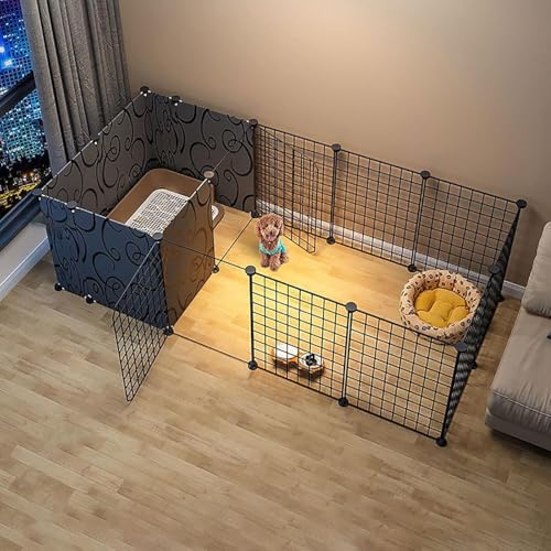 Katzenlaufstall Laufstall Indoor-Katzenzwinger Katzengehege Hundekäfige Frettchenkäfig Hundekäfige Haustierkäfige for Katzen Leicht zu reinigenAuslaufplatz Ideal for 1-3 Katzen(165X75X47CM) von YTBHSHXZ