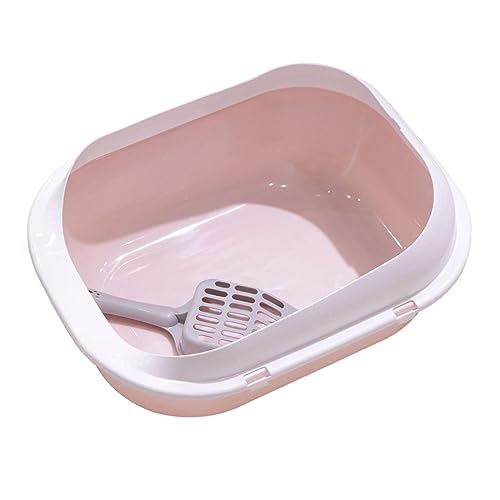 YTBHSHXZ große Katzentoiletten，. Katzentoilette, Katzentoilette, Oben offen, Katzentoilette mit hohen Seiten, Sichtschutz, Katzenstreubehälter, Katzensandbecken, Katze for Kleintiere,(Pink) von YTBHSHXZ