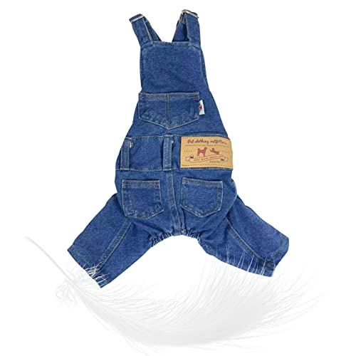 Haustier-Jeans Denim Kleidung | Hundeanzüge,Weiche blaue Jeans Denim Niedliche Hundewalze Jacke Kleidung Kleidung Hoodies für kleine Hunde Oberflächen von YTGER