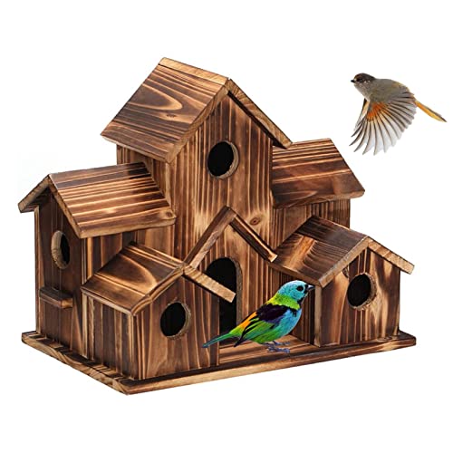 Hölzerne Vogelhaus, Naturholz hängende Vogelhäusche, Natürliche handgemachte Bluebird Viewing Haus mit Haken für Garten, Rasen, Terrasse Dekoration Oberflächen von YTGER