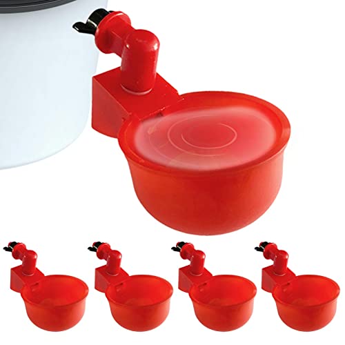 YTGER 5 Wasserspender Automatisches Huhn | 5 Stück Automatische Hühnerbewässerungsbecher,Geflügel-Wasserspender-Kit Hühner-Wasserbecher Geflügel-Tränkeschüssel für Hühner, Enten, Vögel, Puten usw von YTGER