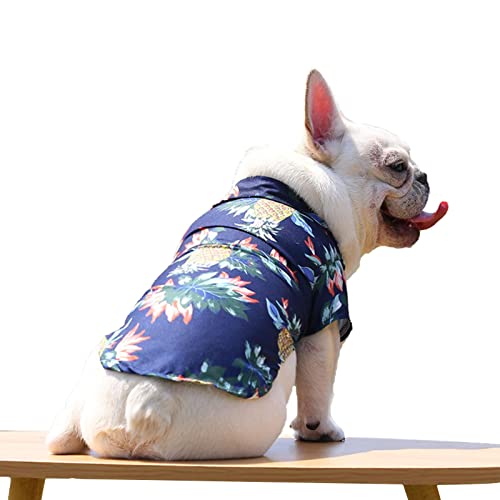 YTGER -Haustier-Sommer-T - Shirt, Atmungsaktive Blumen-Polo-T-Shirts im Sommer-Hawaii-Stil, Atmungsaktives Cool Clothes Beach Seaside Puppy Shirt, Sweatshirt für kleine mittelgroße Welpen von YTGER