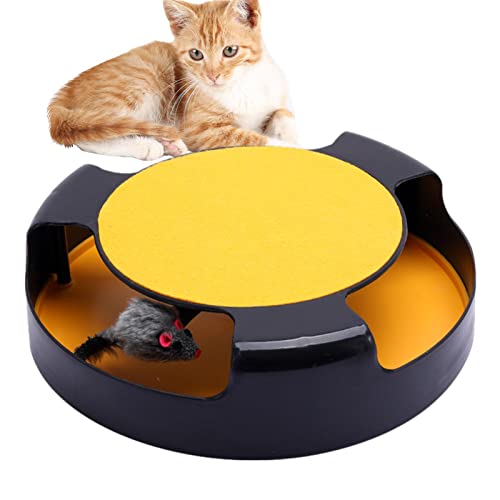 YTGER Katzen-Plattenspieler-Spielzeug - Lustiges Katzenspielzeug Mausefalle Indoor Katzenspielzeug - Kreatives Puzzle-Kätzchen-Spielzeug Interaktives Katzen-Maus-Spielzeug für Hauskatzen von YTGER