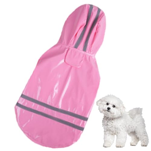 Hunde-Regenmantel, reflektierender Hunde-Regenmantel,PU-Regenmäntel mit Kapuze, Haustier-Regenjacke, Kleidung - wasserdichte Regenponchojacke für kleine Hunde, leichte Ponchojacke von YTGOCN