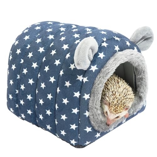 YUANST Igel-Bett-Höhle Nest Versteck Hamster Meerschweinchen Kleintiere Käfig Zubehör warmes Haus (blau) von YUANST