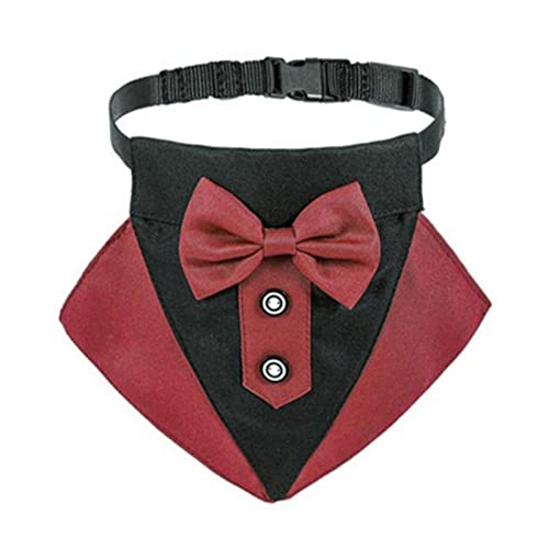 YUANstore Hund Smoking Bandana Halsband Haustier Hochzeit Fliege Schal Verstellbar Hund Halstuch Fliege Halsband Schwarz Haustier Formal Kostüm für Welpen von YUANstore