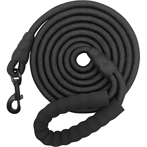 YUCFOREN Kletterseil-Leine für Hunde, mit bequemem, gepolstertem Griff, klassische Hundeleine für mittelgroße und große Hunde, 1,27 cm x 1,82 m, Schwarz von YUCFOREN