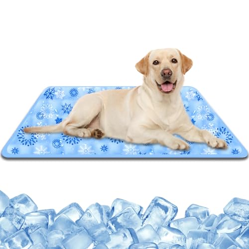 YUDANSI Haustier Kühlunterlage, 90 x 60 cm Selbstkühlende Katzen Hundebettmatte, Ungiftige Gel Hundekühlmatten, Selbstkühlende Dog mat In Sommer, Waterproof Hunde Katzen Kühlmatte von YUDANSI