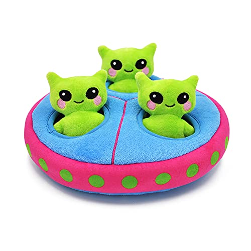 YUDICP Pet – Space Paws UFO |Squeaky Hide and Seek Plush Dog Toys | Cute Interactive Plush Puzzle Toys for Small Medium Dogs von HugSmart