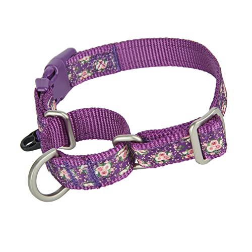 YUDOTE Martingale Hundehalsbänder mit Schnellverschluss-Schnalle mit Blumendruck, Blumen-Nylon, kein Ziehen, für Frauen, Männer, Große, M, kleine Hunde von YUDOTE