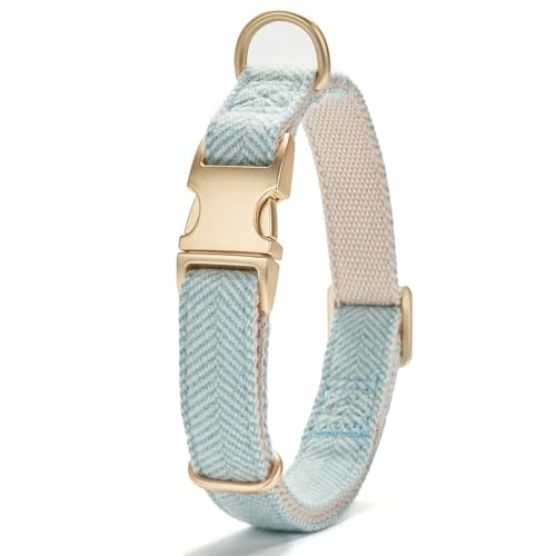 YUDOTE Ultra-weiches Hundehalsband aus natürlicher Baumwolle mit Twillgewebe für Mittel Hunde mit empfindlicher Haut,Hellblau YUDOTE Ultra-weiches Hundehalsband aus natürlicher Baumwolle mit Twillgewebe für Mittel Hunde mit empfindlicher Haut,Hellblau von YUDOTE