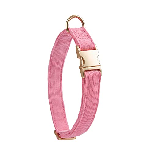 YUDOTE Ultraweiches Hundehalsband natürliche Baumwolle Cord für Groß Hunde mit empfindlicher Haut,Rosa von YUDOTE