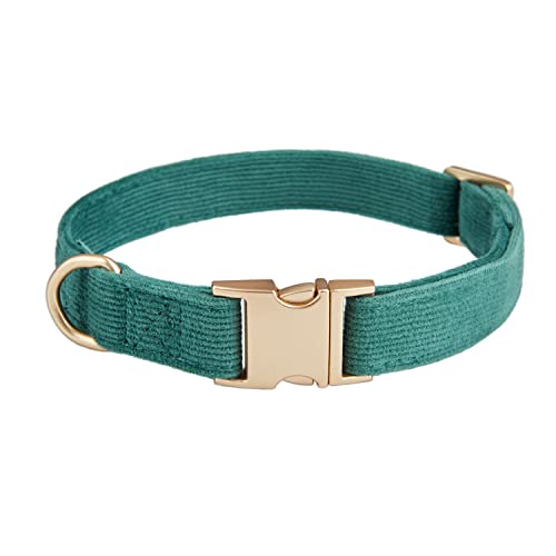 YUDOTE Ultraweiches Hundehalsband natürliche Baumwolle Cord für Kleine Hunde mit empfindlicher Haut,Grün von YUDOTE