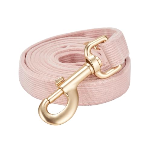 YUDOTE Weiche Cord-Hundeleine Klein,1.5x150cm,Staubiges Rosa von YUDOTE