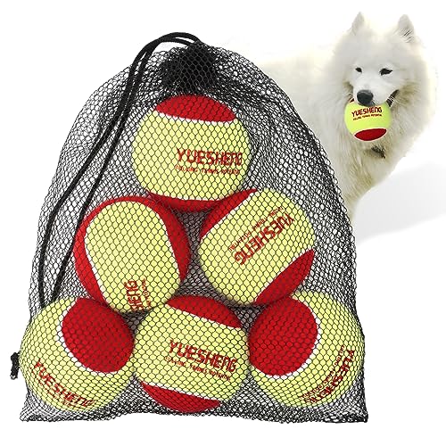 YUESHENG XL-Tennisbälle für Hunde, 7,6 cm, Spielzeug zum Apportieren von großen Hunden, sichere Tennisbälle für mittelgroße Hunde, bunt, leicht zu fangen, weicher Ball, 6 Stück von YUESHENG