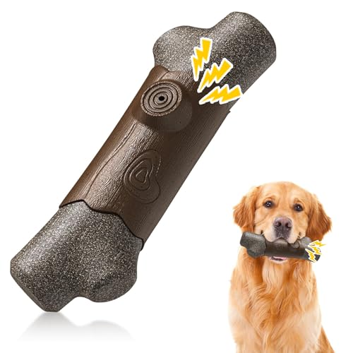 YUFFQOPC Hundespielzeug Unzerstörbar,Hundespielzeug Große Hunde, Hundespielzeug Quietschend, Kauspielzeug Hund,2 In 1 Naturkautschuk Kauspielzeug für Große Mittelgroße Hunde von YUFFQOPC