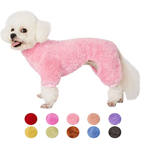 Hundepullover Mantel, Hundepyjama PJS, Hundekleidung, Hund Weihnachtspullover für kleine mittelgroße Hunde, Jungen, Mädchen, Katzenbekleidung, Hundejacke, Einteiler, Urlaubsoutfits (X-Large, Rosa) von YUGGI