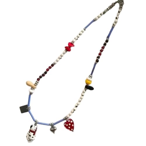 Stilvolle modische Halskette mit Perlen, verstellbare Choker-Halskette mit stilvollen Hunde- und Katzenmotiven für liebenswerte Enthusiasten von YUGSHNKFC