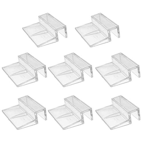 YUIP 8 Stück Glasabdeckungs-Clips für Aquarien, 12mm Aquarium Glasabdeckung Clip Aquarium Clips Aquarium Glasabdeckung Clip Unterstützung Inhaber, Universale Halterungen für randlose Aquarien von YUIP