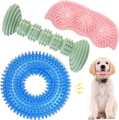 YUKOOY Kauspielzeug für Welpen, 3 Stück, für 2–8 Monate, weich und langlebig, Welpenspielzeug zur Reinigung der Zähne und schützt die Mundgesundheit, sowohl für kleine Hunde als auch mittelgroße Hunde von YUKOOY