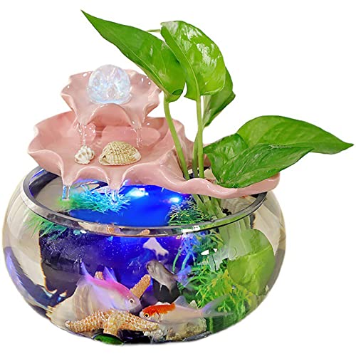 Desktop-Aquarium, Indoor-Wasserfall, Kreative fließendes Wasser Dekoration Glas-Aquarium Dekoration Desktop-Dekoration Einweihungsparty Eröffnungsgeschenk von YULonni