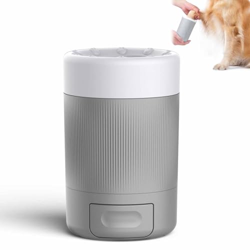 YUNFAN Dog Paw Healthy Semi Automatic Cleaner,Pet Foot Washer Portable,360° Pet Paw Washing Cup,Foot Cleaning Machine for Small, Medium Dogs/Cats (Grau) von YUNFAN