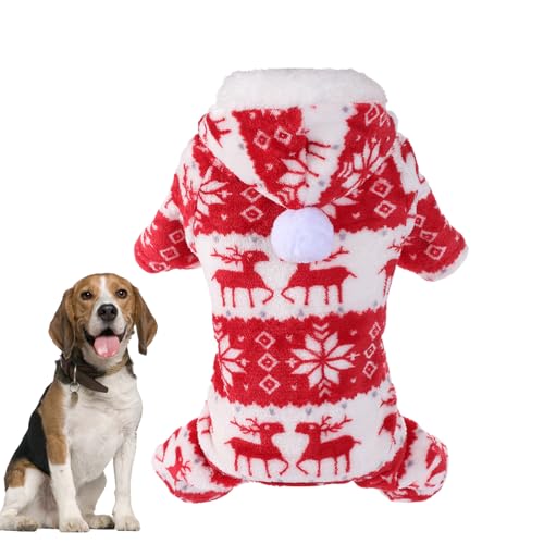 YUNFANG Hunde-Weihnachtsoutfit | Warmer Strick-Hunde-Weihnachtspullover - Niedliches Elchpullover-Weihnachtshundekostü, Winterpullover-Katzenpullover-Outfit von YUNFANG