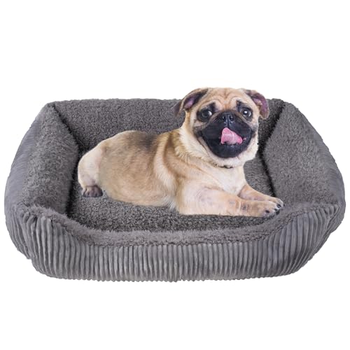 YUNIQUE Hundesofa, Kuschelbett für Welpen, Hund und Katze, Grau Grau, Größe M von YUNIQUE