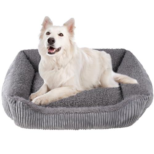 YUNIQUE Hundesofa, Kuschelbett für Welpen, Hund und Katze (Grau Grau, Groß) von YUNIQUE