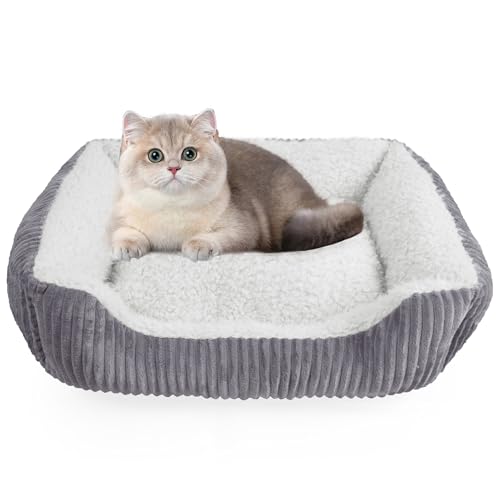 YUNIQUE Hundesofa, Kuschelbett für Welpen, Hunde und Katzen, Grau Beige, Größe XS von YUNIQUE