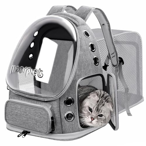 Katzenrucksack, atmungsaktiv, Katzenblasen-Rucksack, großer Platz, Katzentragerrucksack für Kitty, kleiner Hund, faltbarer von Fluggesellschaften zugelassener Katzenrucksack, transparenter von YUNLINLI