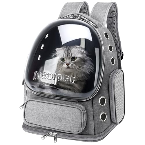 Katzentragerrucksack, atmungsaktiver Katzenblasen-Rucksack, großer Platz, Katzentragerrucksack für Kitty, kleiner Hund, faltbarer von Fluggesellschaften zugelassener Katzenrucksack, transparenter von YUNLINLI