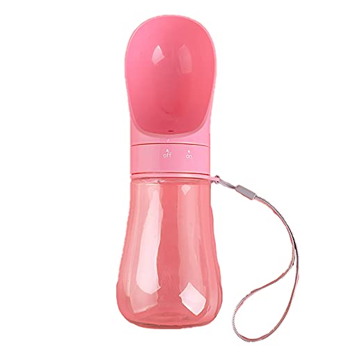 Hund Wasserflasche, Multifunktionale Hundewasserbecher, Tragbare Trinkflasche Für Hunde Und Katzen, Pet Travel Water Drink Flasche M 240.6X81.7Mm Rosa von YUNM