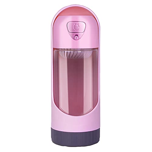 Hunde Wasserflasche, Tragbare Haustier Trinkflasche, Bpa Frei Hunde Katzen Flasche, Ideal Für Unterwegs, Reise Und Wandern, 183X64Mm, 300Ml Rosa von YUNM