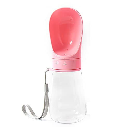 Tragbare Hund Wasserflasche, Haustier Wasserspender Antibakterielle Lebensmittelqualität, Auslaufsicher Hund Katze Reisen Trinken Flasche Schüssel, Pet Outdoor Trinkbecher M 240.6X81.7Mm Rosa von YUNM